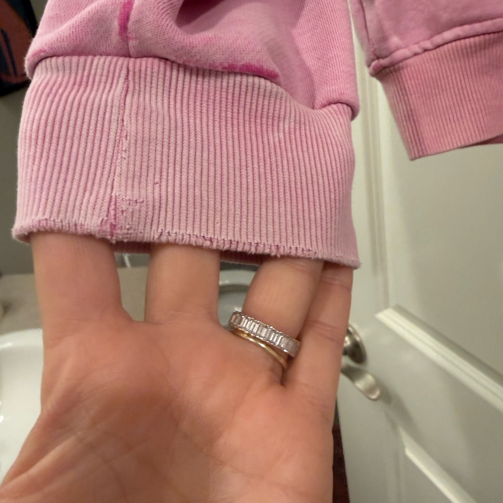 Salt water luxe Pink Sweatshirt with Red Heart Graphic sz s - Picture 2 of 5